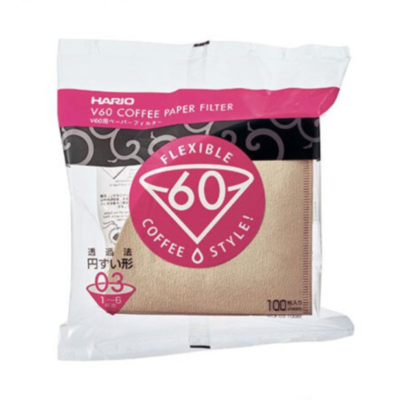 Hario V60 Paper Filter 03 Natural - 100 Pack