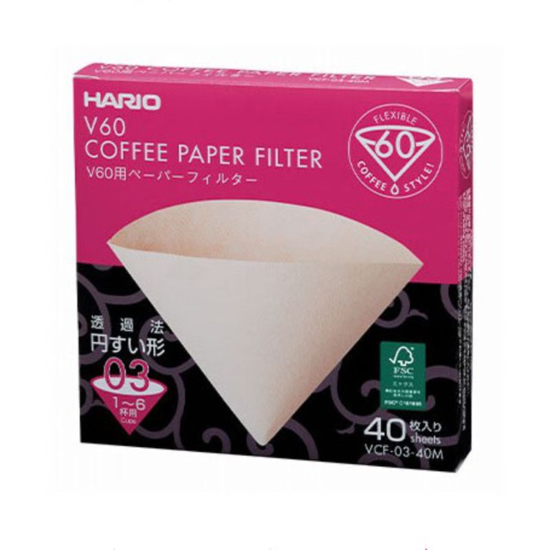 Hario V60 Paper Filter 03 Natural - 40 Pack