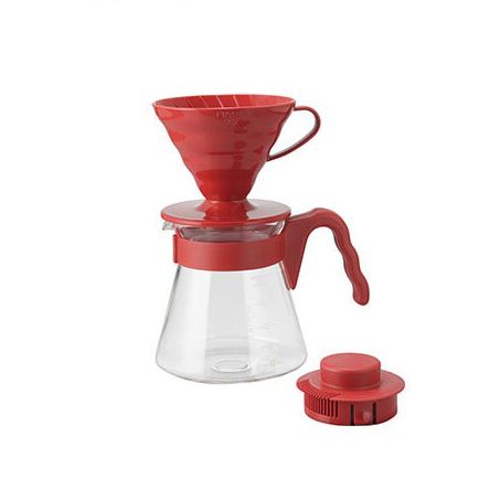 Hario V60 Glass Server & V60 - Red